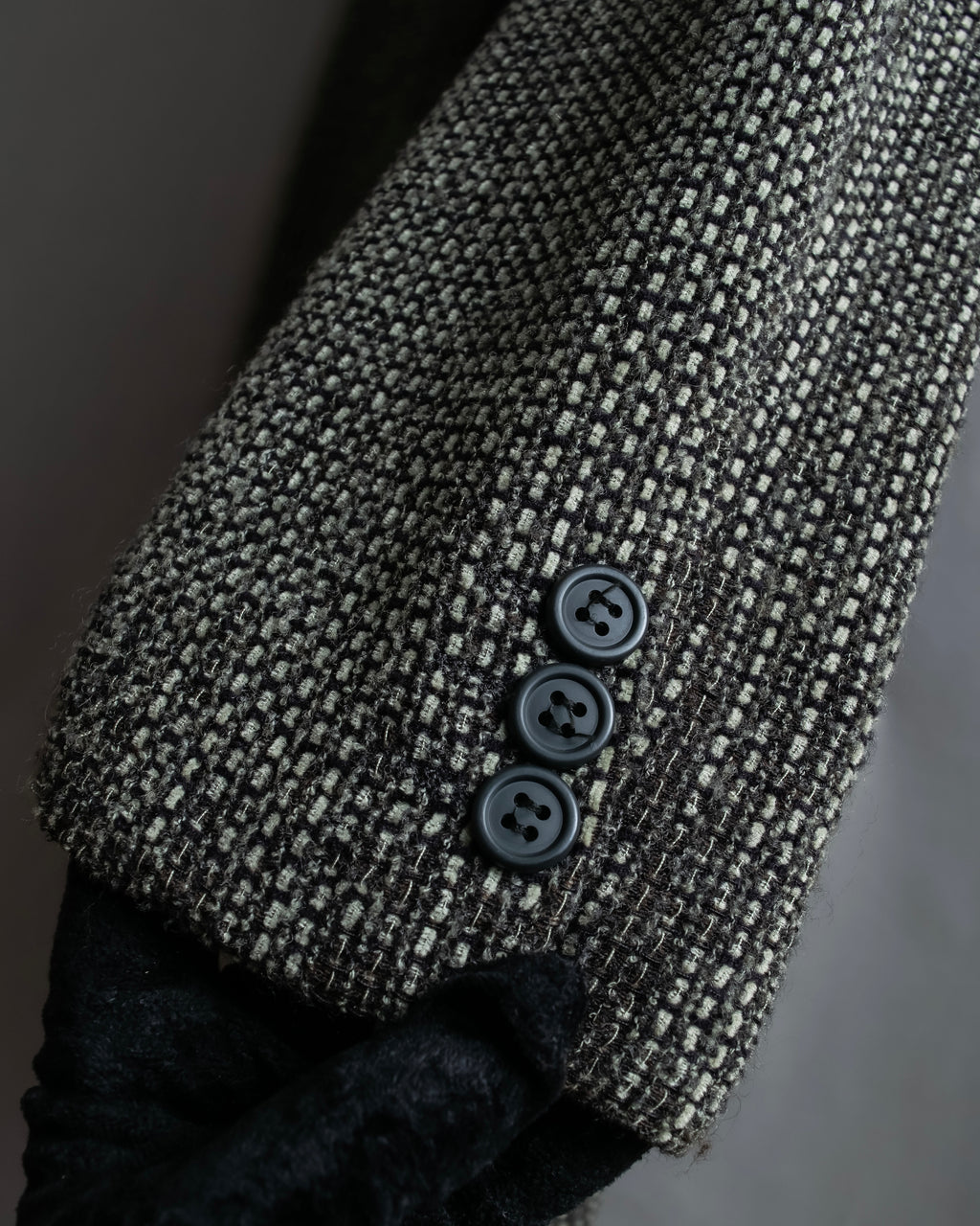 "GIORGIO ARMANI" Greige mix checkered pattern tailored jacket