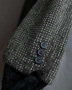 "GIORGIO ARMANI" Greige mix checkered pattern tailored jacket