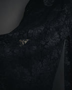 "VALENTINO MISS V" Late 80s botanical lace polo shirt