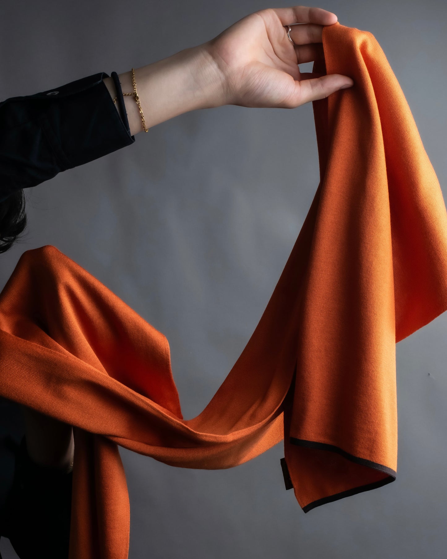 "HERMES" Hermes orange color silk stole