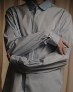 "GUCCI" Michele design tonal contrast-collar classic dress shirt