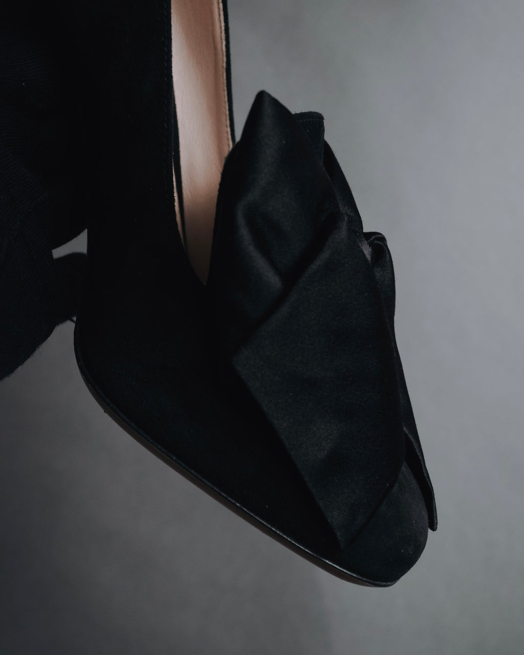 "miu miu" 2010s Jewel heel suede bow pumps