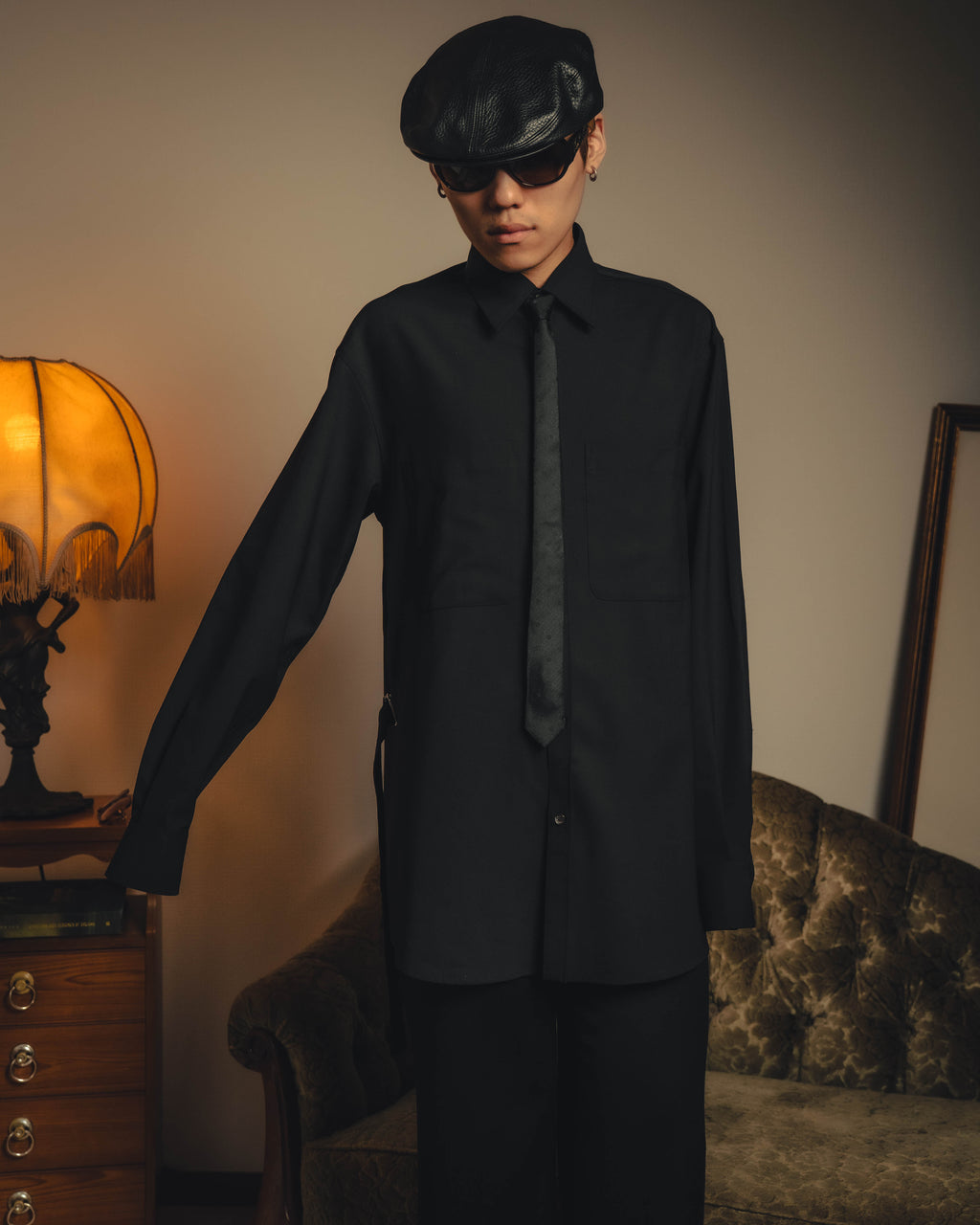 -SPECIAL- “VALENTINO” 2020-21 belted oversized wool-blend shirt