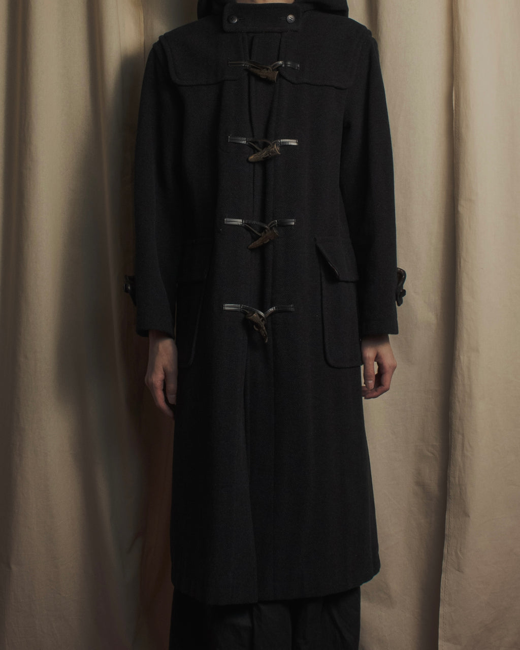 Abrigo tipo duffle de herencia de los años 90 de Burberrys con capucha forrada de cuadros