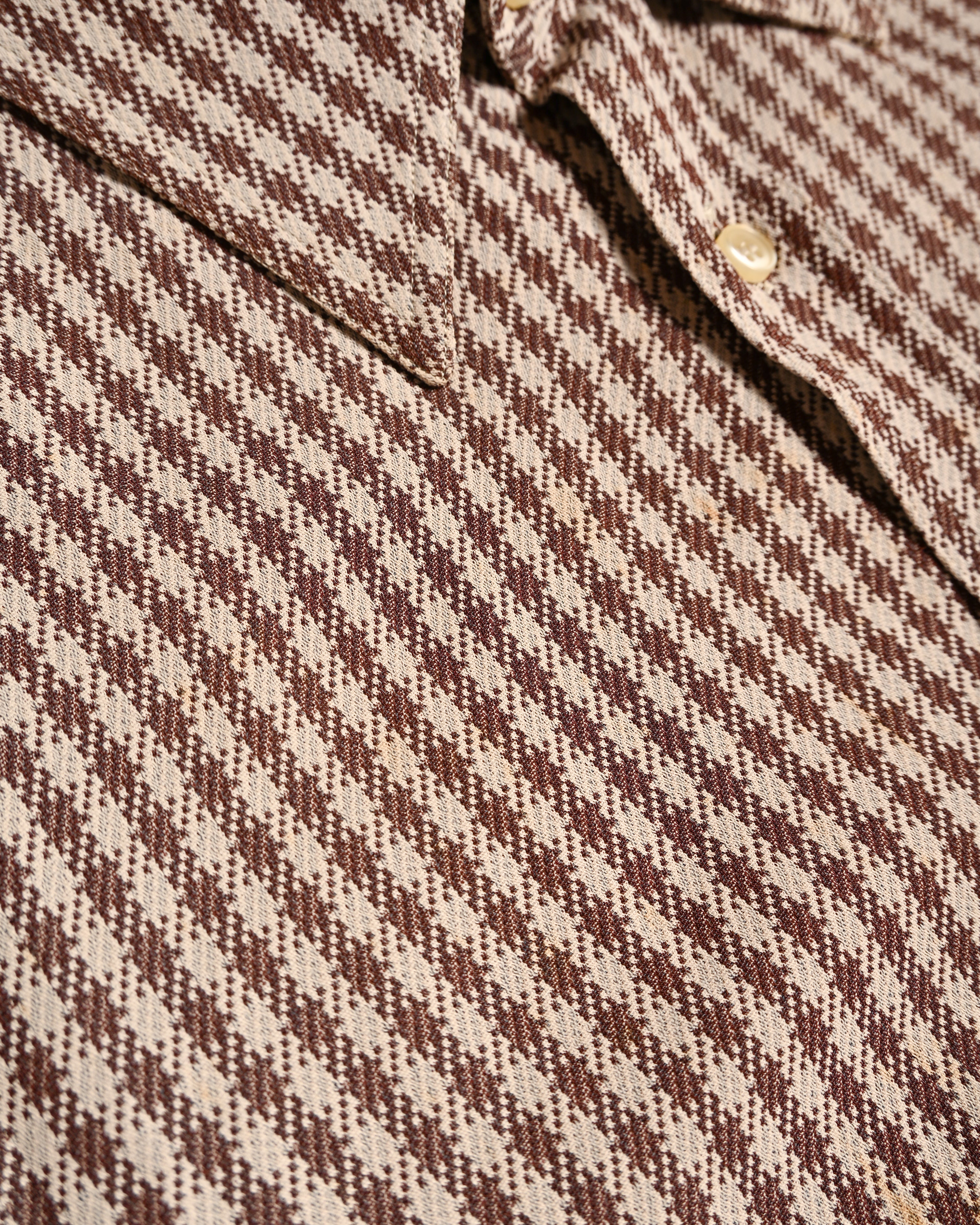 Giorgio Armani/ Houndstooth Check Pattern Summer Wool Shirt