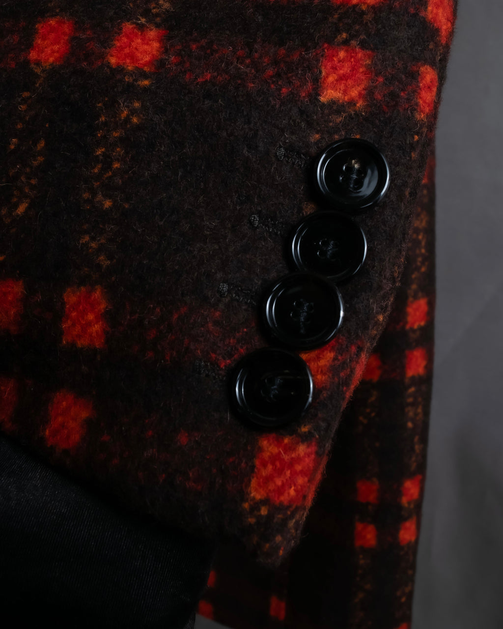 "HUGO BOSS" Plaid brushed wool tailored coat