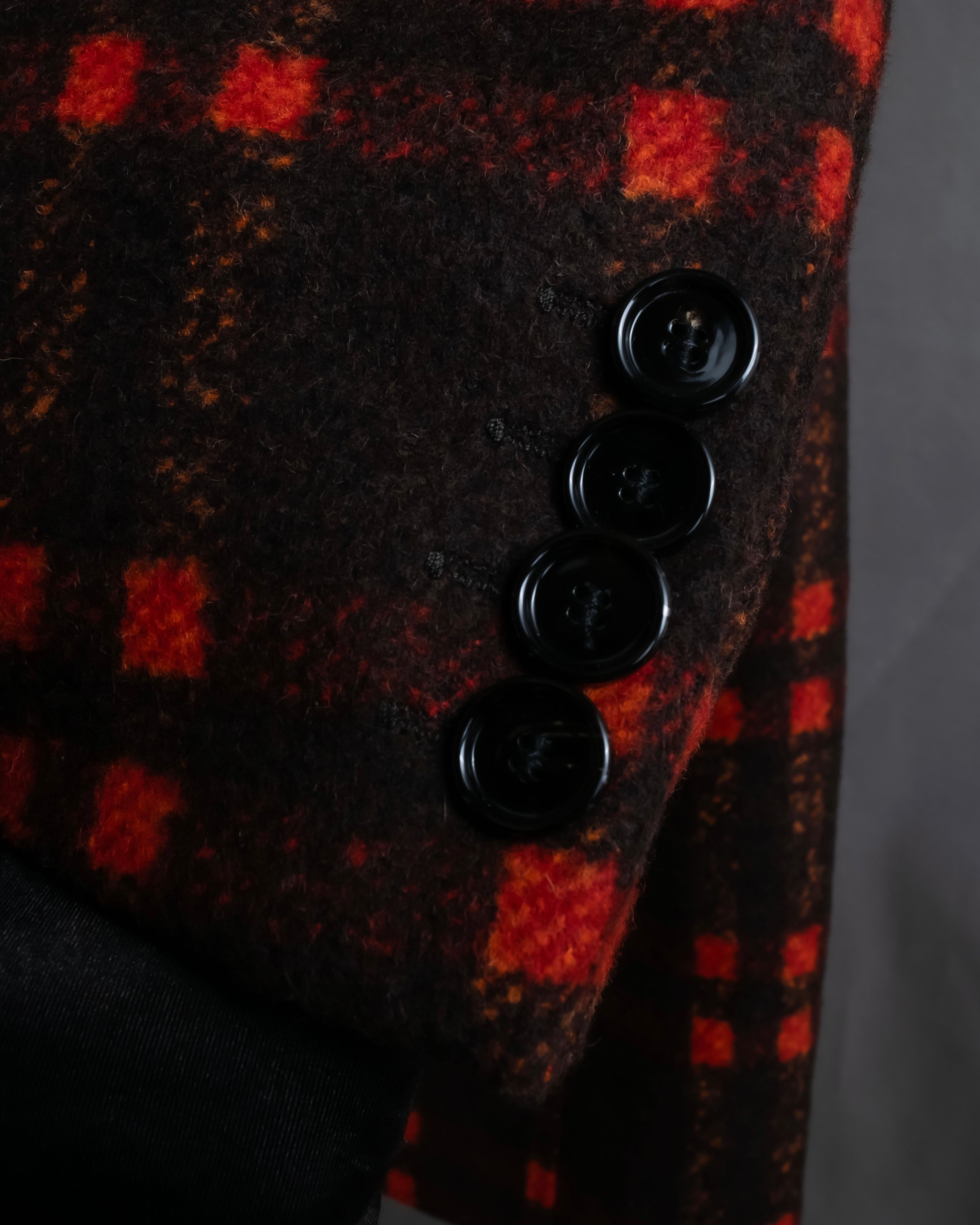 "HUGO BOSS" Plaid brushed wool tailored coat
