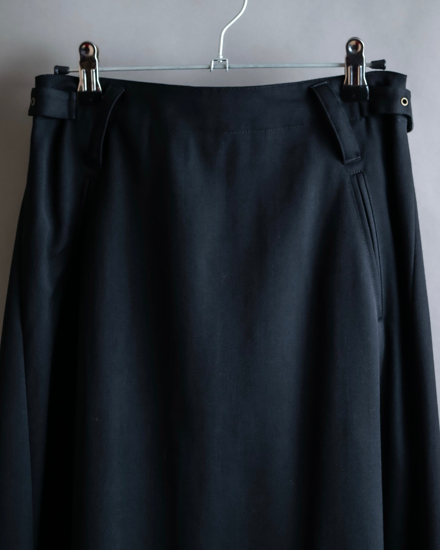 "JEAN PAUL GAULTIER" Asymmetric front＆rear design maxi length wool skirt