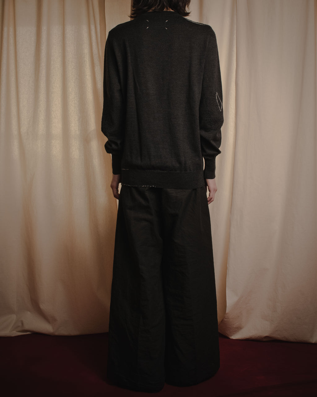 "Maison Margiela" 15AW deconstructed hand-stitched crewneck knit
