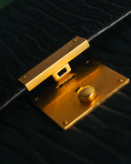 "Valextra" 80's-90's embossed leather document portfolio clutch