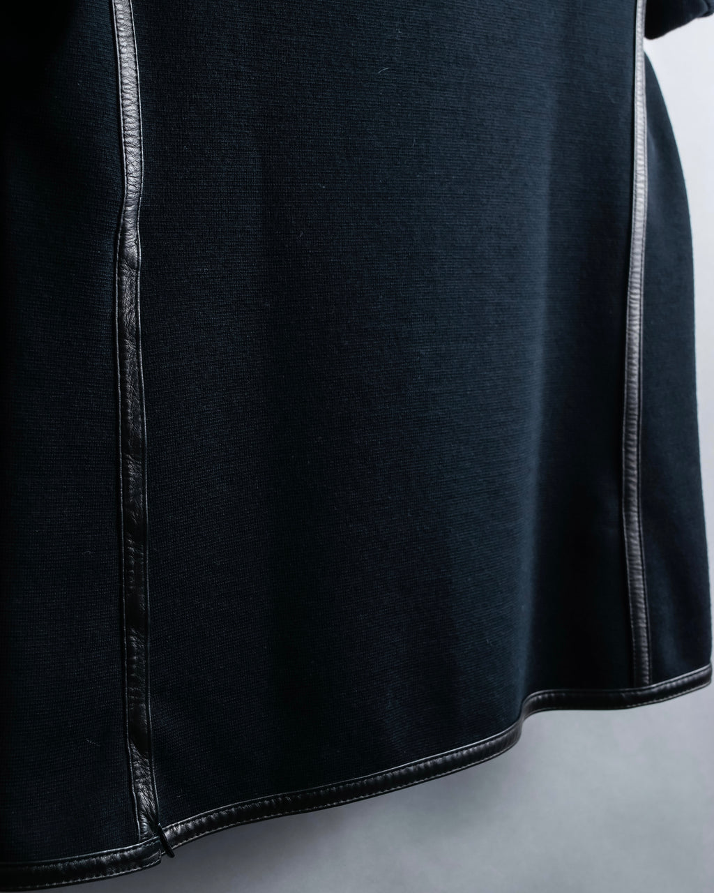 "GUCCI" Leather piping design box sleeve T-shirt