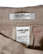 MAX MARA / Virgin Wool Two-Tuck Wide Straight Trousers Beige