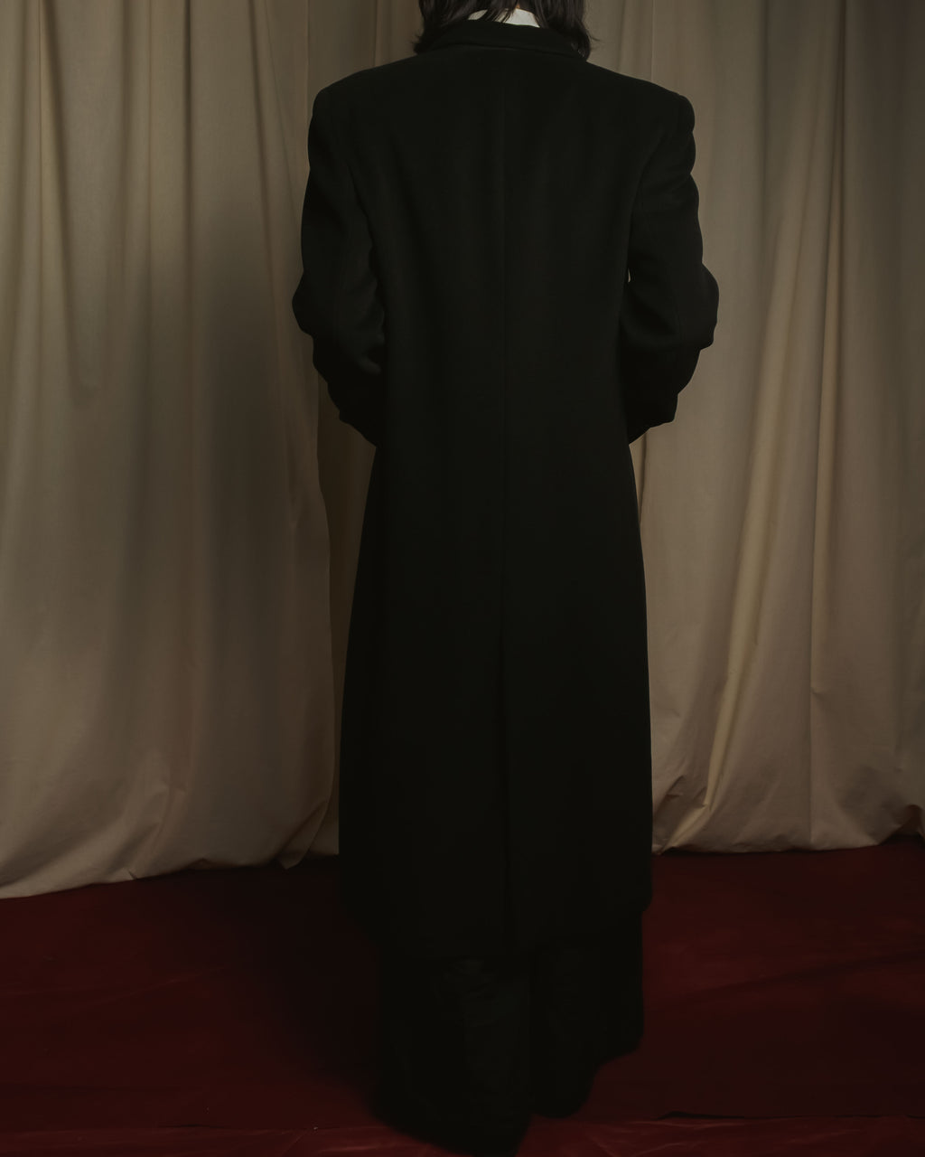 "GIORGIO ARMANI" 90’s Minimalist draped maxi long coat