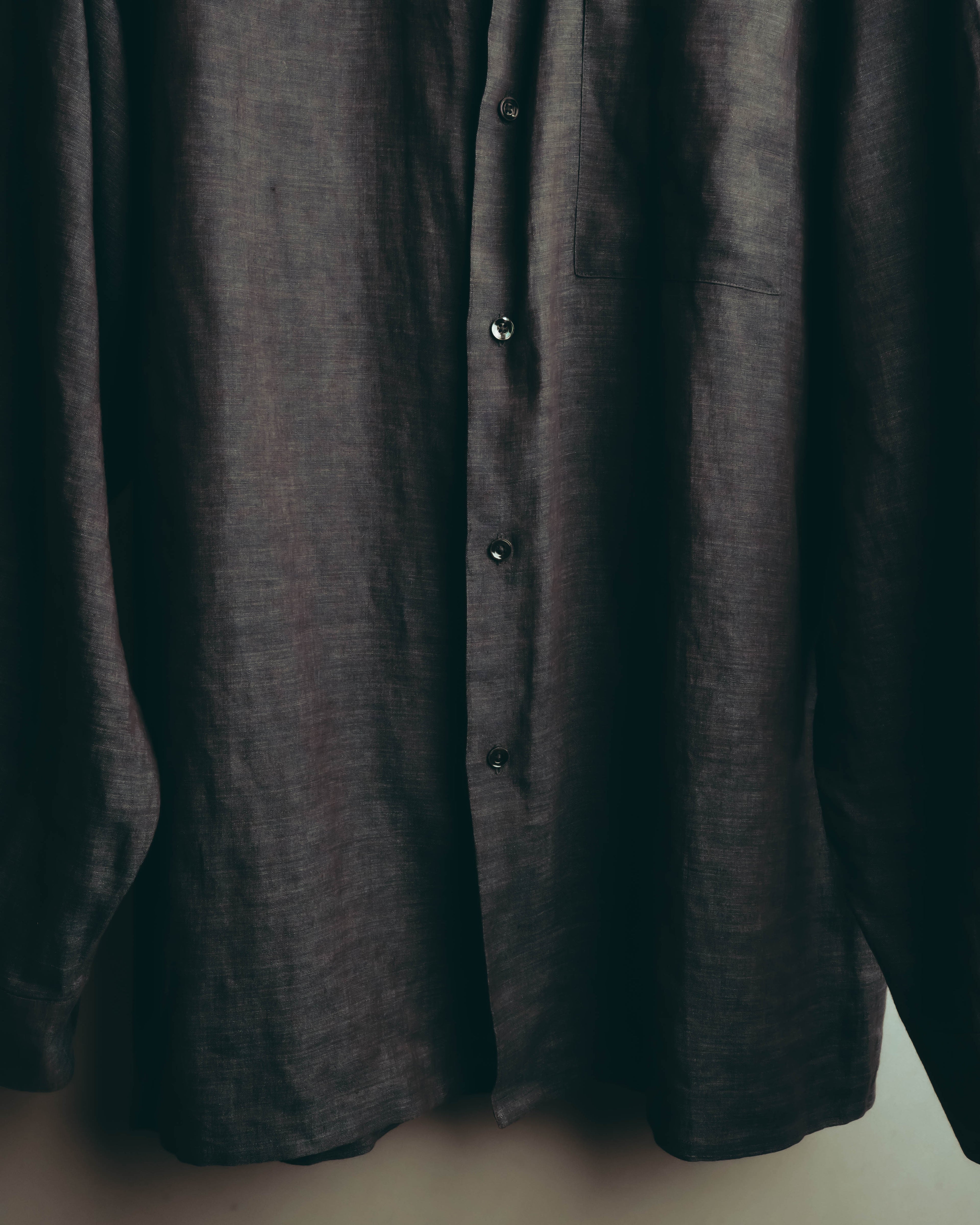 -SPECIAL- “HERMES” 90’s-00’s wide-collar linen shirt