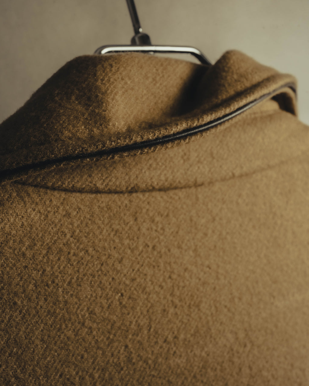 “GUCCI” 00’s-10’s Cashmere-blend leather-trimmed belted long coat
