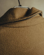 “GUCCI” 00’s-10’s Cashmere-blend leather-trimmed belted long coat