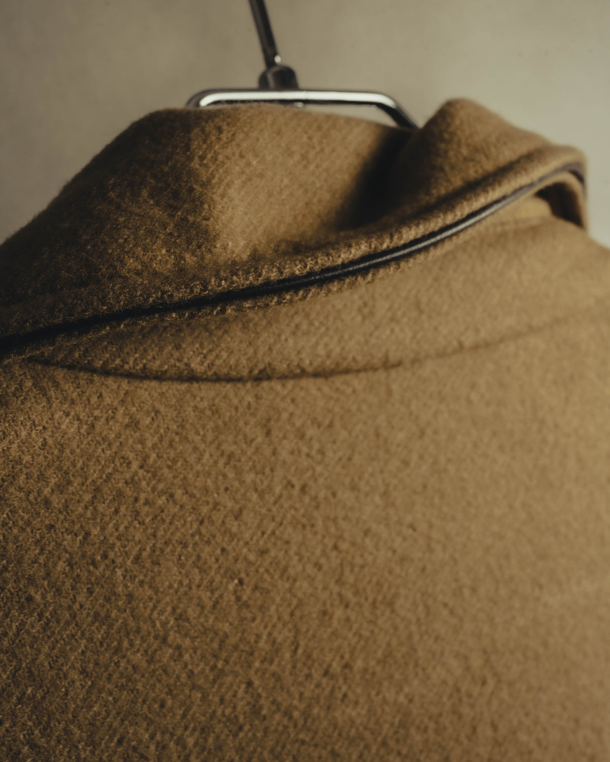 “GUCCI” 00’s-10’s Cashmere-blend leather-trimmed belted long coat
