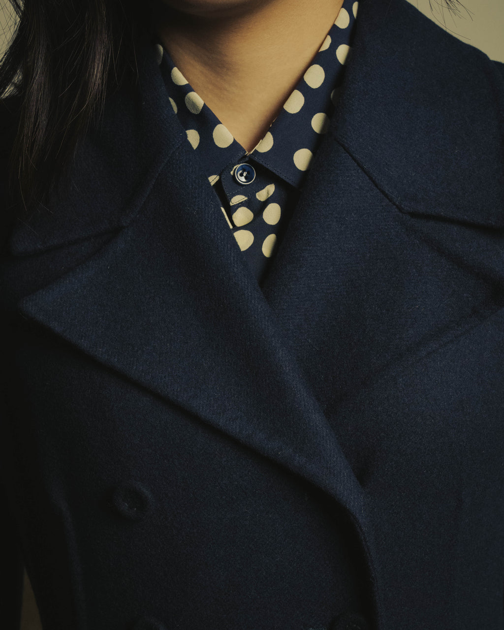 -SPECIAL- “Christian Dior” 2017 AW Navy double breasted A line long coat