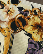 "CELINE" 90's-00's Floral printed cotton scarf