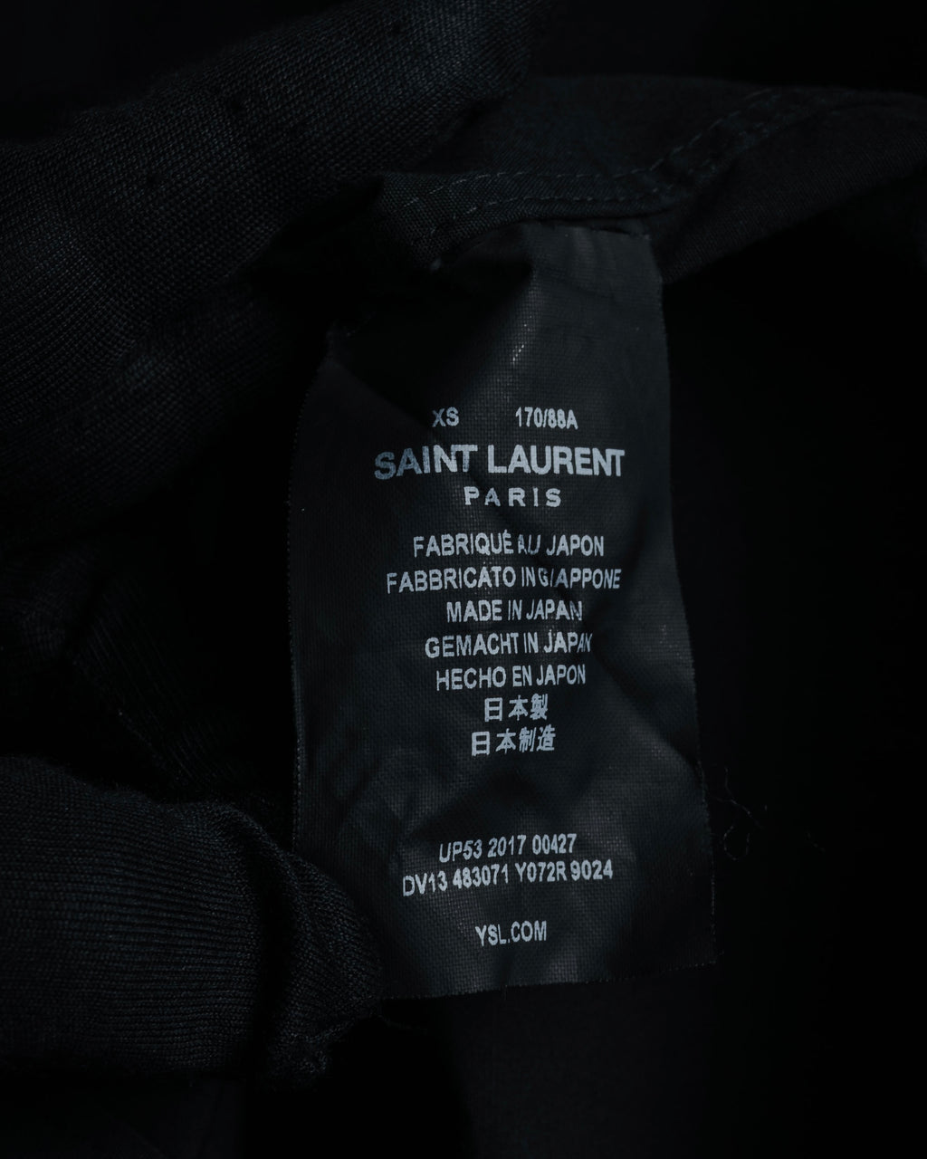 "SAINT LAURENT" 2017 season minimalist black dress shirt