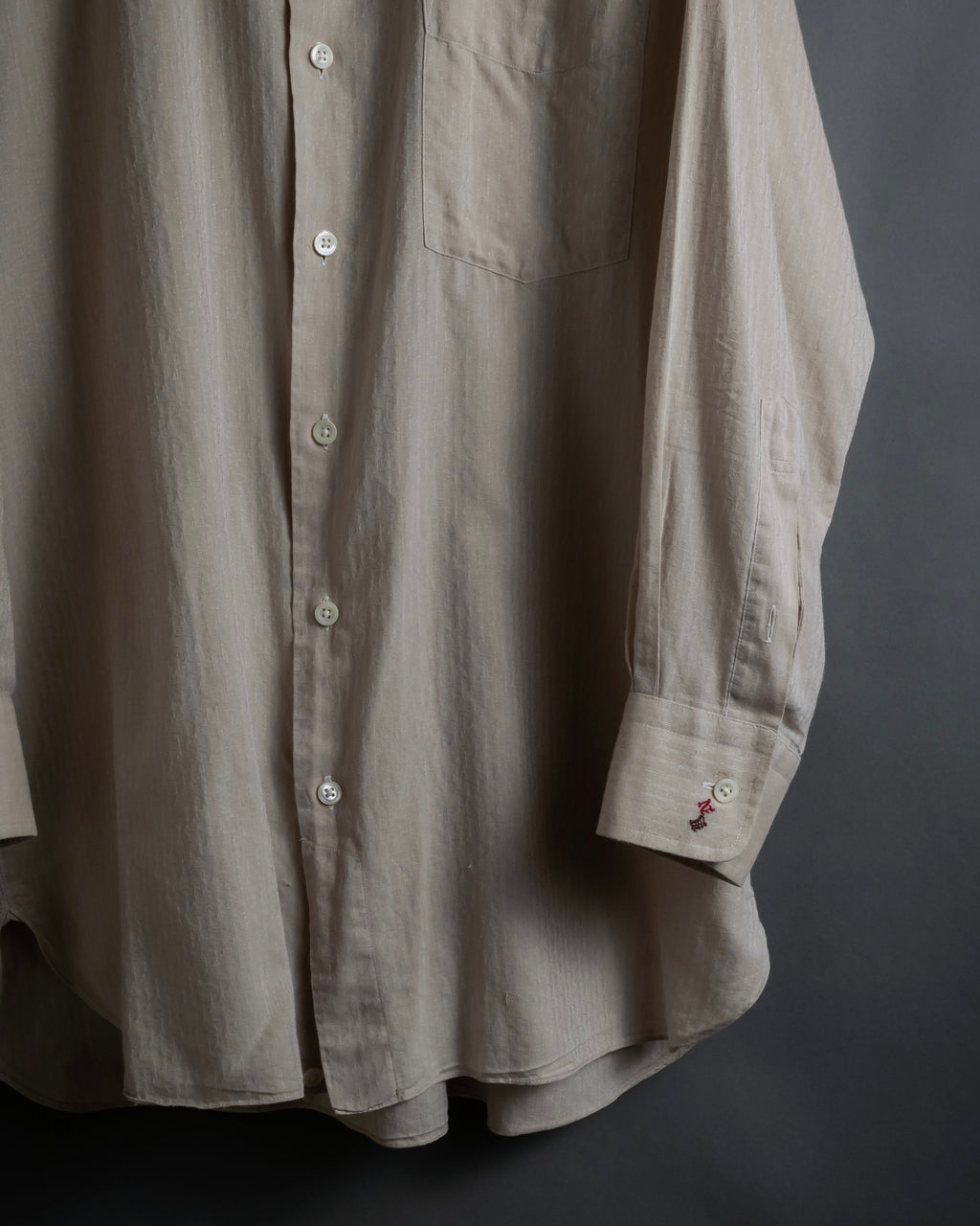 Abohan Design CHRISTIAN DIOR MONSIEUR - シャツ - ベージュ - 80's Marc Bohan デザイン ヴィンテージ 織り柄 ...
