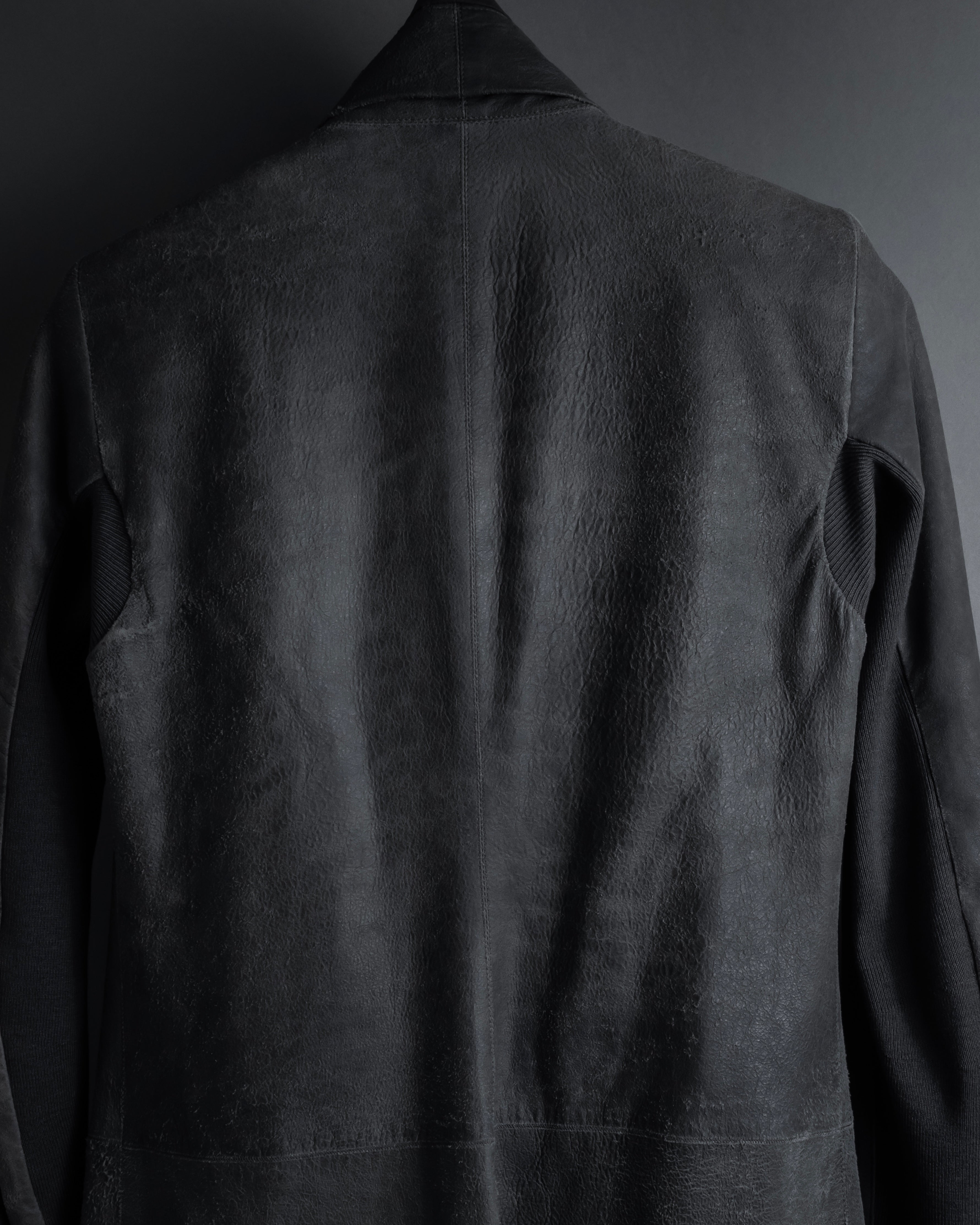 -SPECIAL- "Rick Owens" 13AW Ribbed leather zip-up jacket