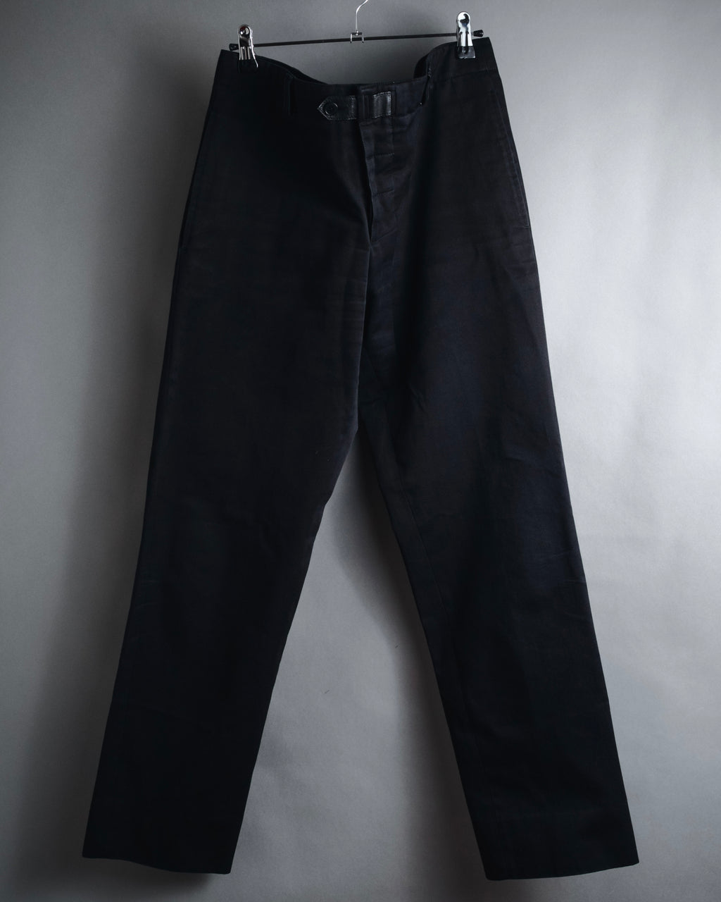 "HERMES" 00’s high density cotton twill lamb leather accents pants