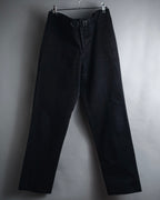 "HERMES" 00’s high density cotton twill lamb leather accents pants