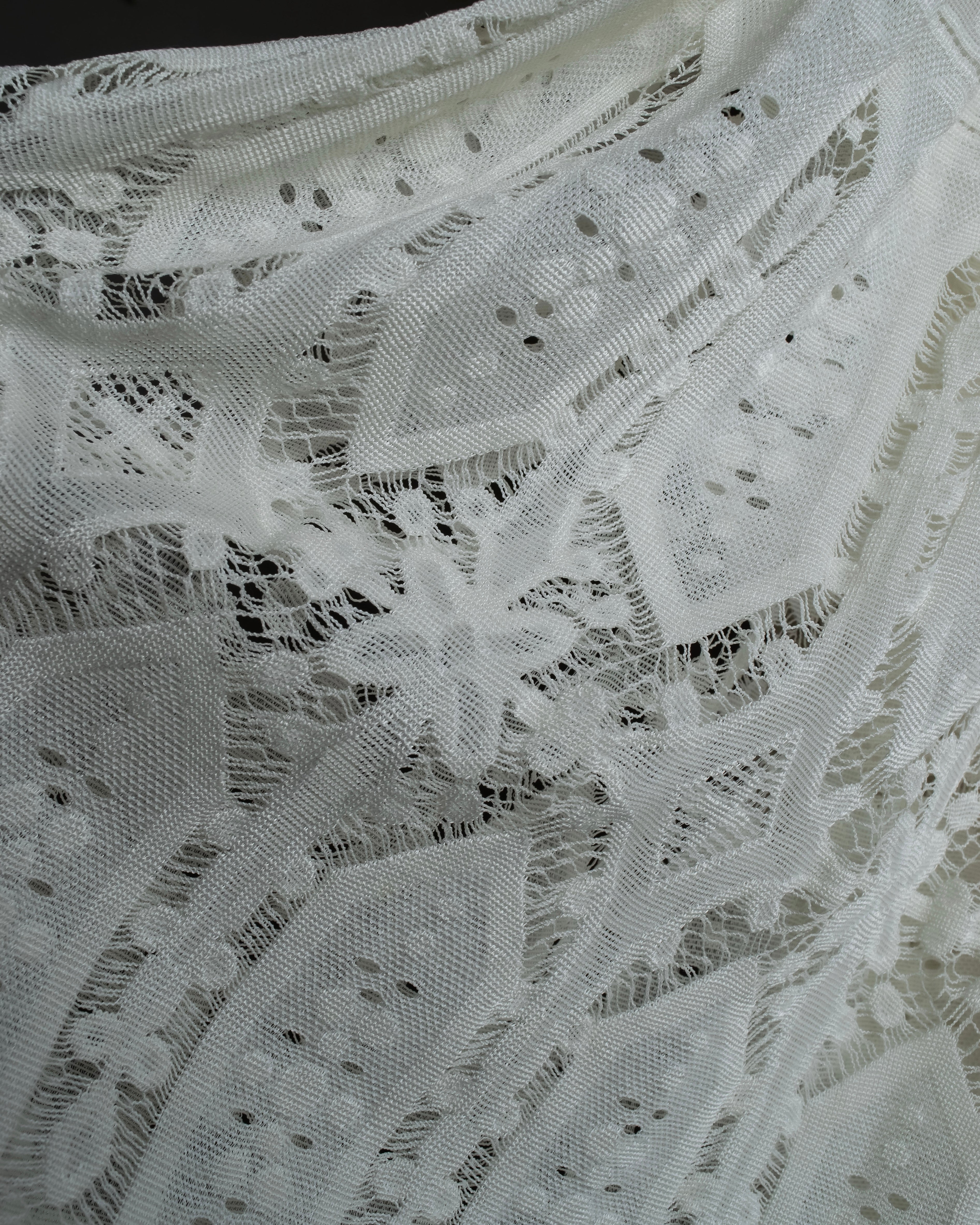 "YOHJI YAMAMOTO" 1992SS eyelet cutwork lace design long skirt