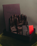 "VALENTINO GARAVANI" 2010's Burgundy perforated leather gloves