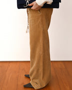 RALPH LAUREN/ Corduroy Cuffed Wide Trousers Brown