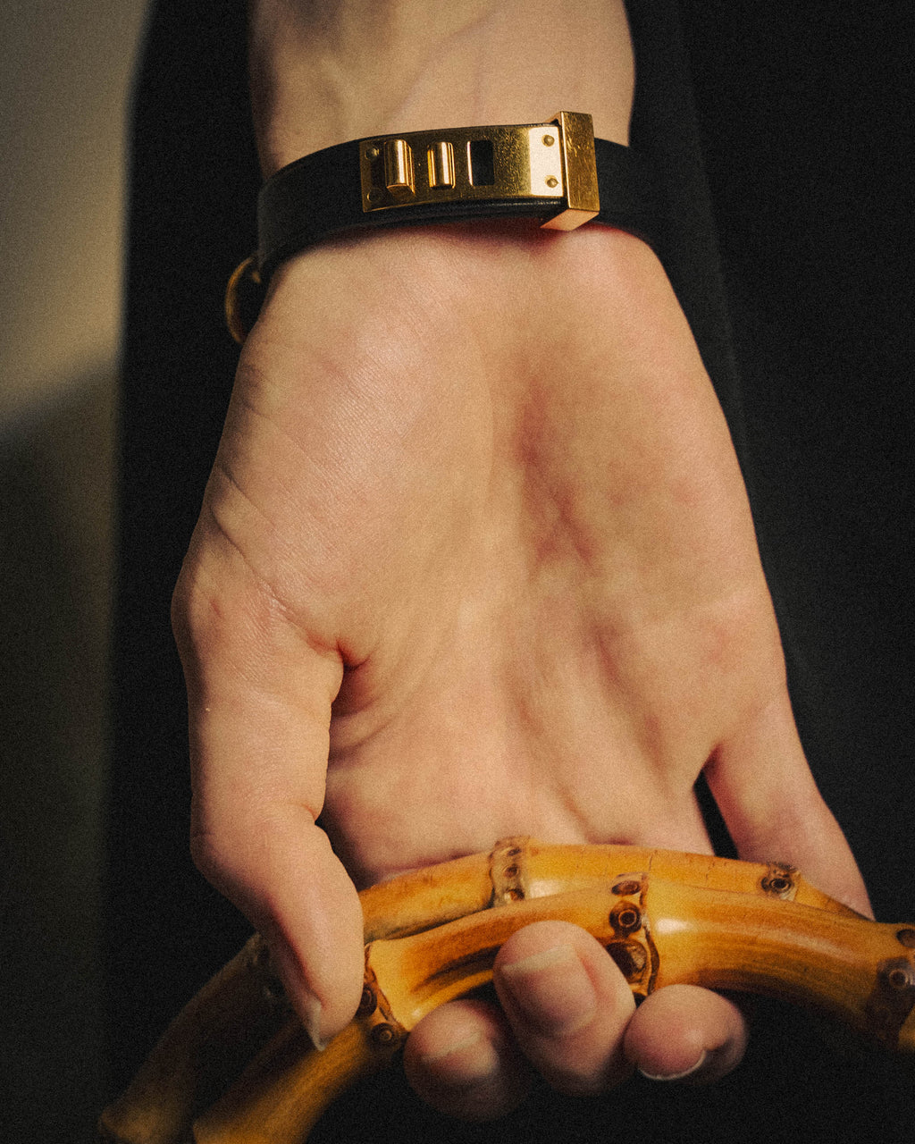–SPECIAL– “HERMÈS” 10’s Mini dog anneaux triple ring leather bracelet