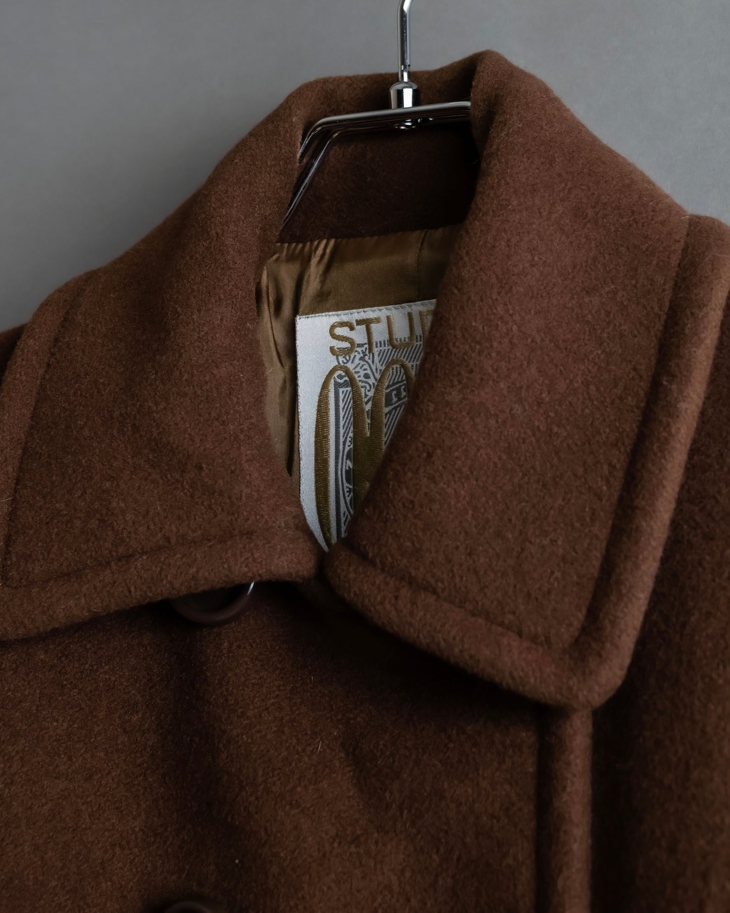 "STUDIO 0001 BY FERRE" Double breasted oversized wool blend chesterfield coat