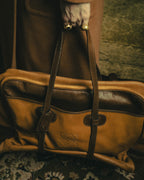 -SPECIAL- “LOEWE” 90’s Anagram embossed wide-opening leather boston bag