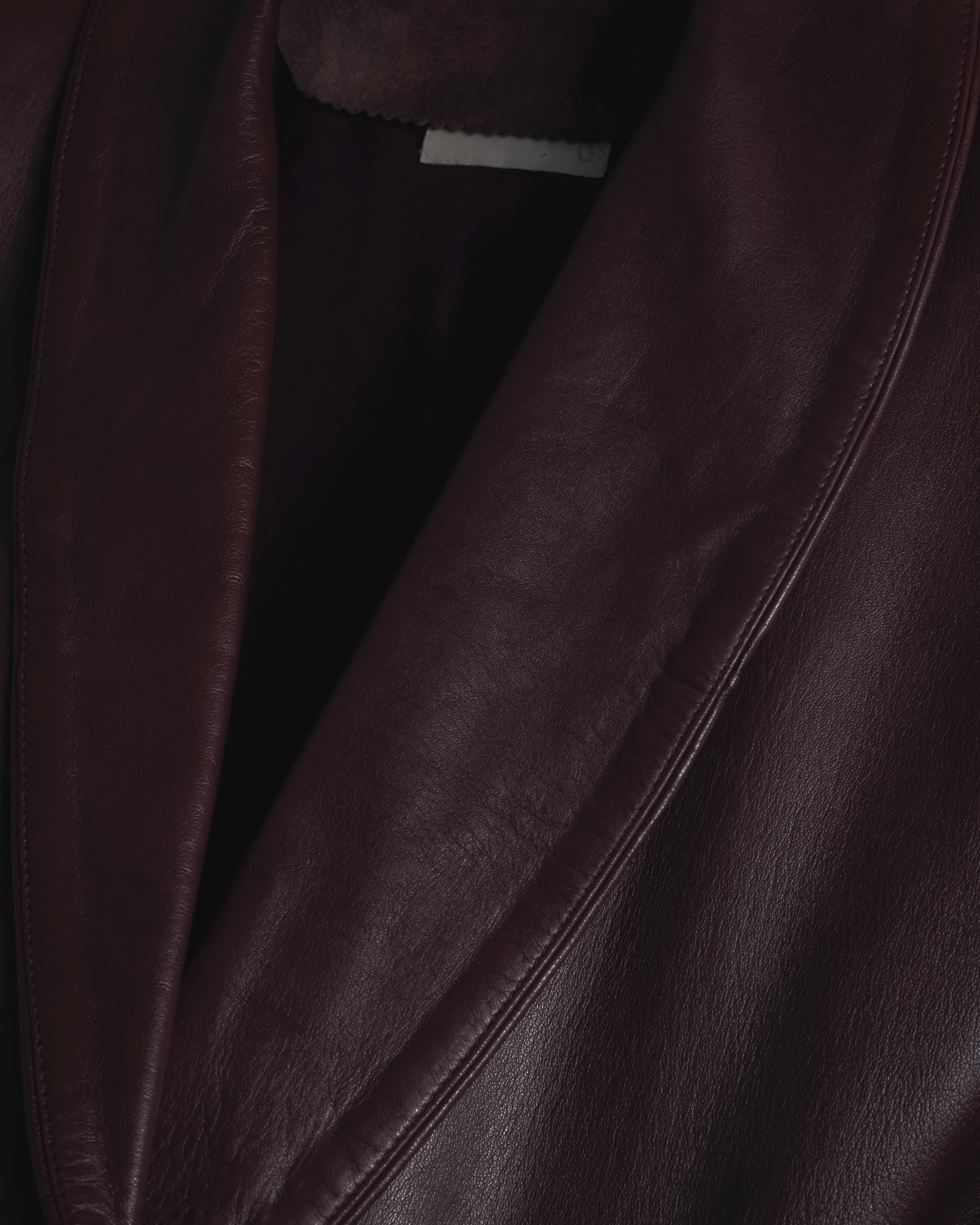"LOEWE" 80’s-90’s nappa leather shawl-collar jacket