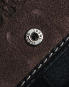 "LOEWE" Anagram-embossed suede bi-fold wallet