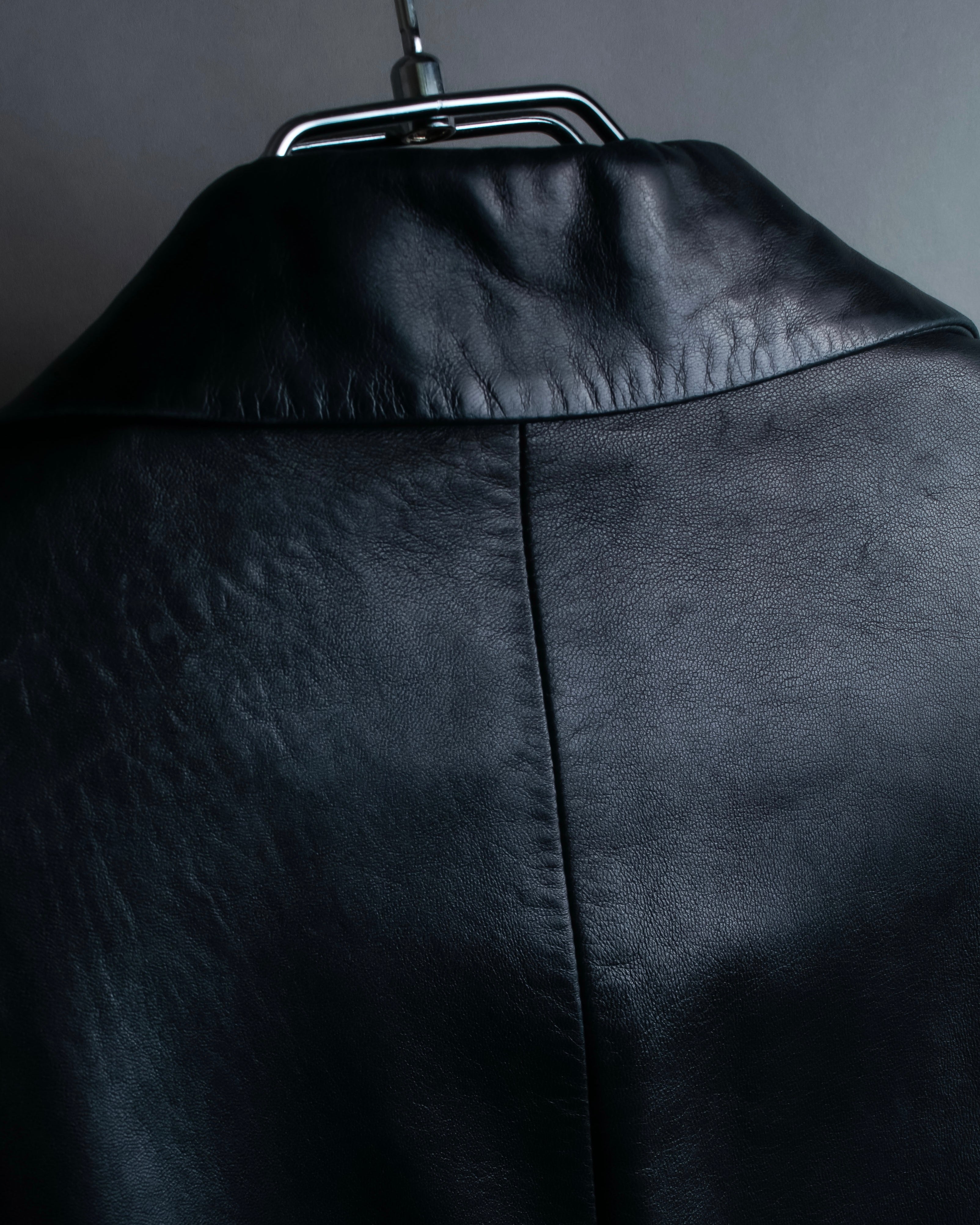 "GUCCI" Box silhouette calf leather tailored jacket