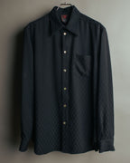 "Jean Paul Gaultier Classique" 90's Geometric jacquard total-pattern shirt with shell buttons