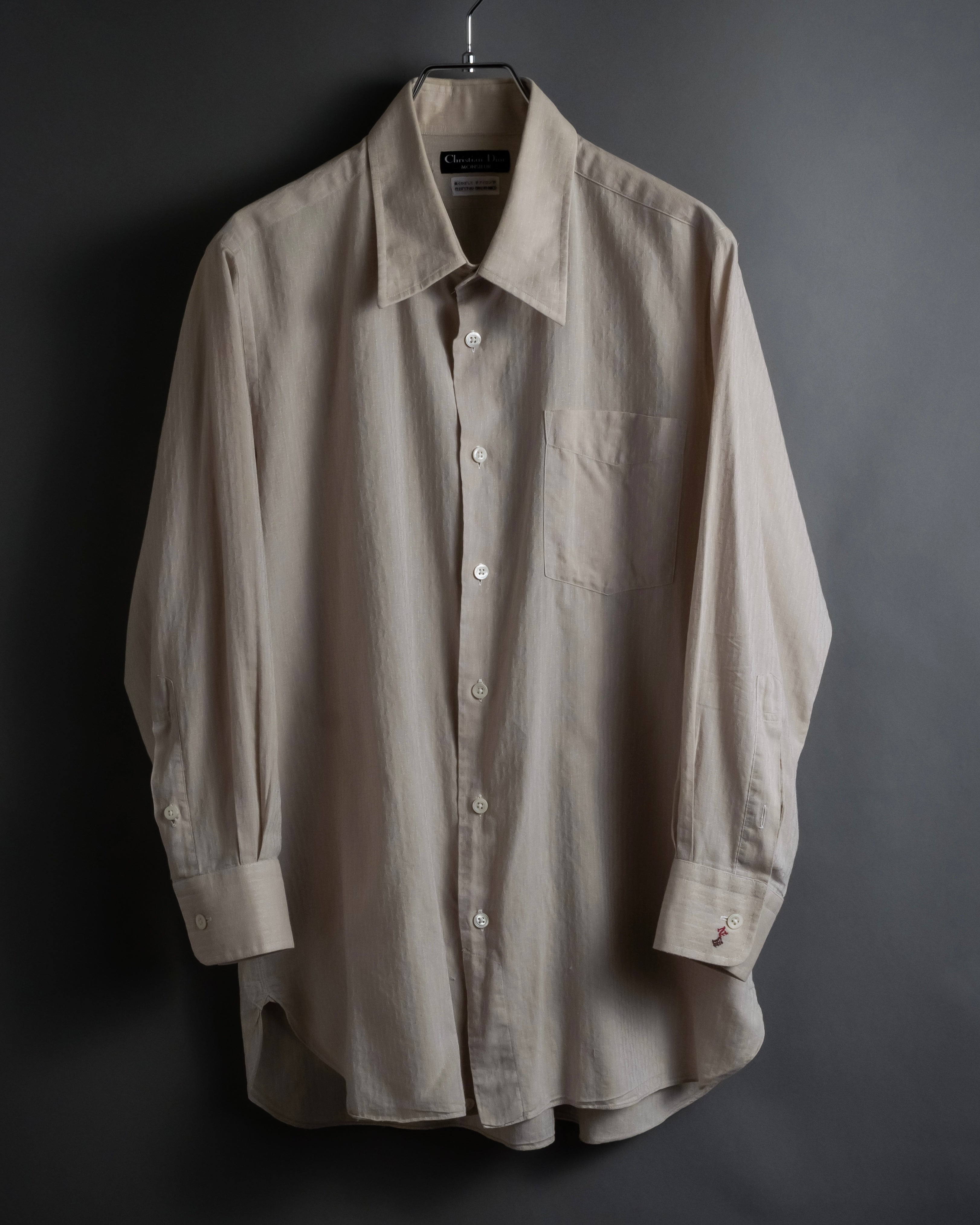 "CHRISTIAN DIOR MONSIEUR" 80's Marc Bohan design woven shirt