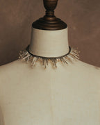 -SPECIAL- "CHANEL" 90's-00's Sculptural pearl fringe choker necklace