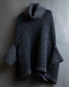 "DOLCE & GABBANA" Poncho silhouette waffle knit pullover