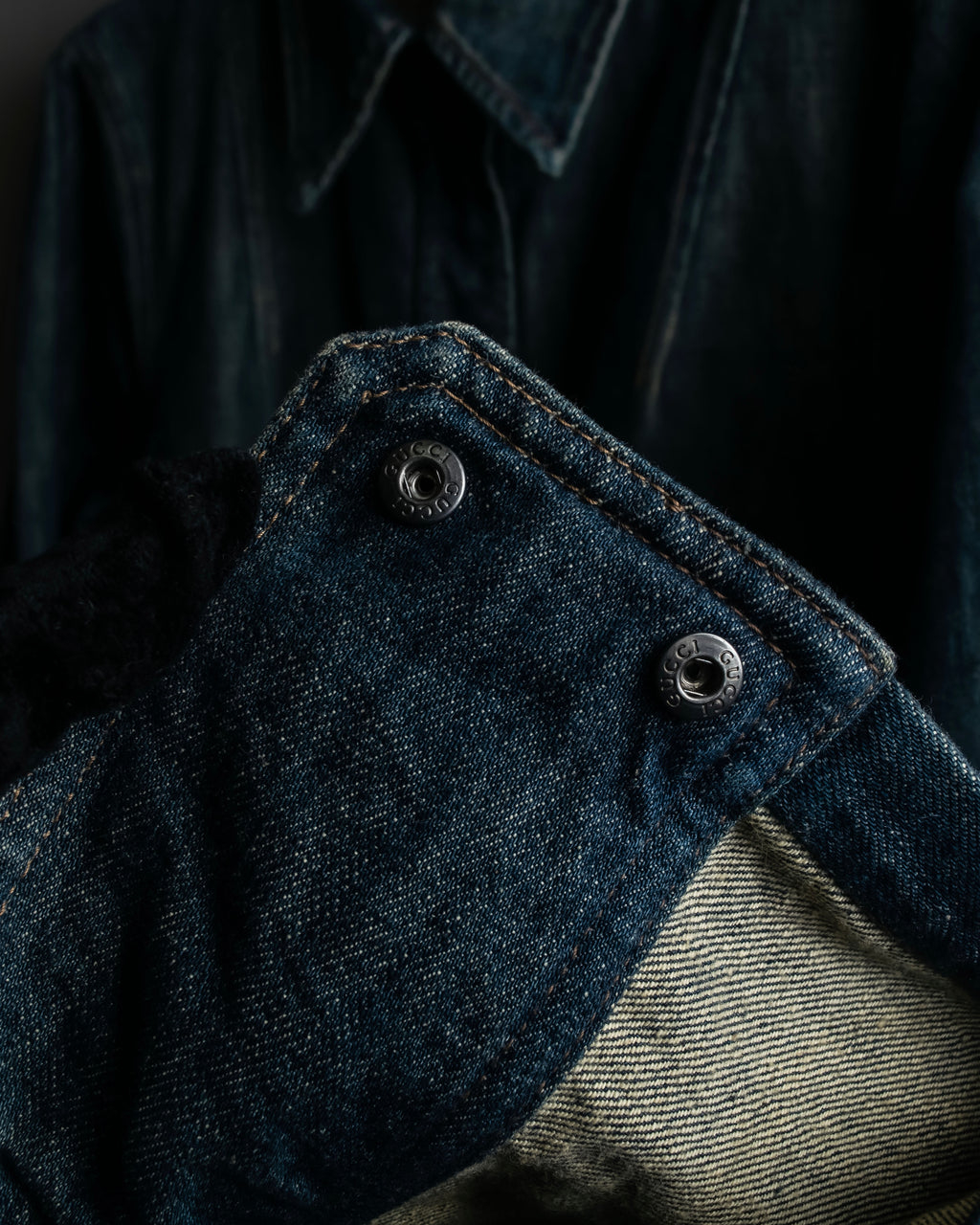 "GUCCI" Vintage faded shaped denim jacket