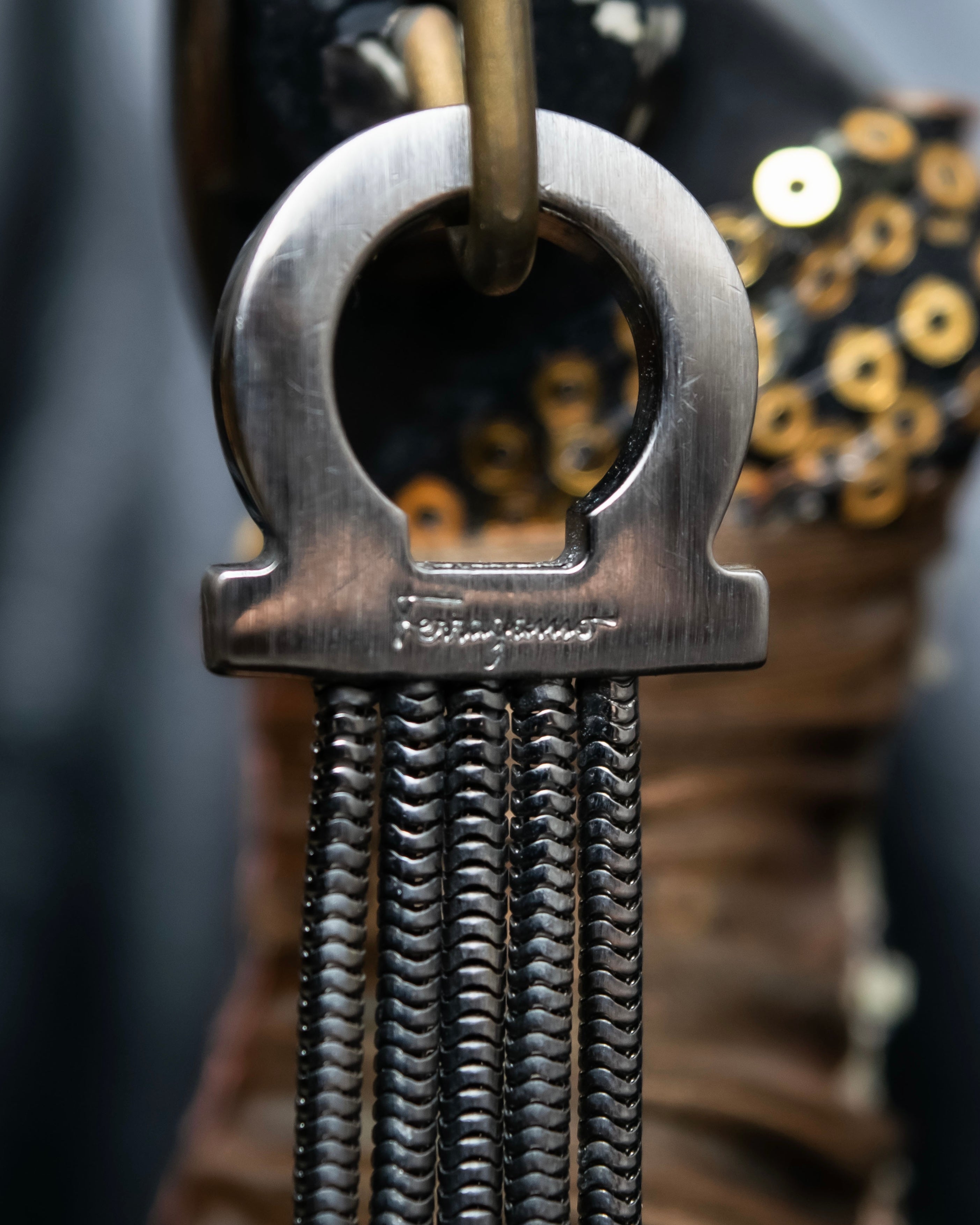 "Ferragamo" Gancini motif five row bracelet