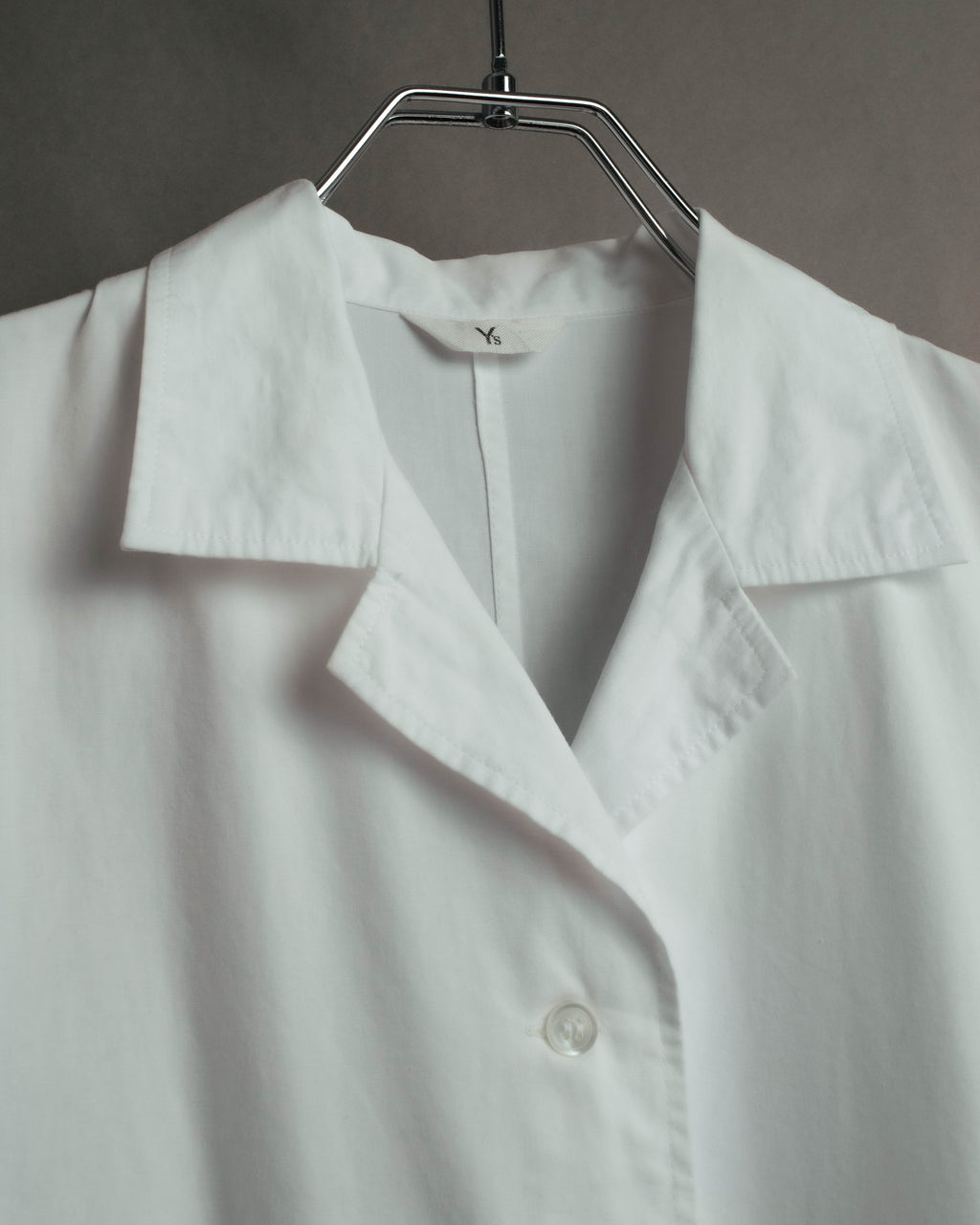 "Y's" 90's-00's Open collar long cotton shirt coat
