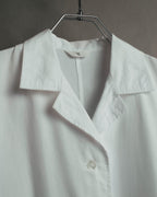 "Y's" 90's-00's Open collar long cotton shirt coat