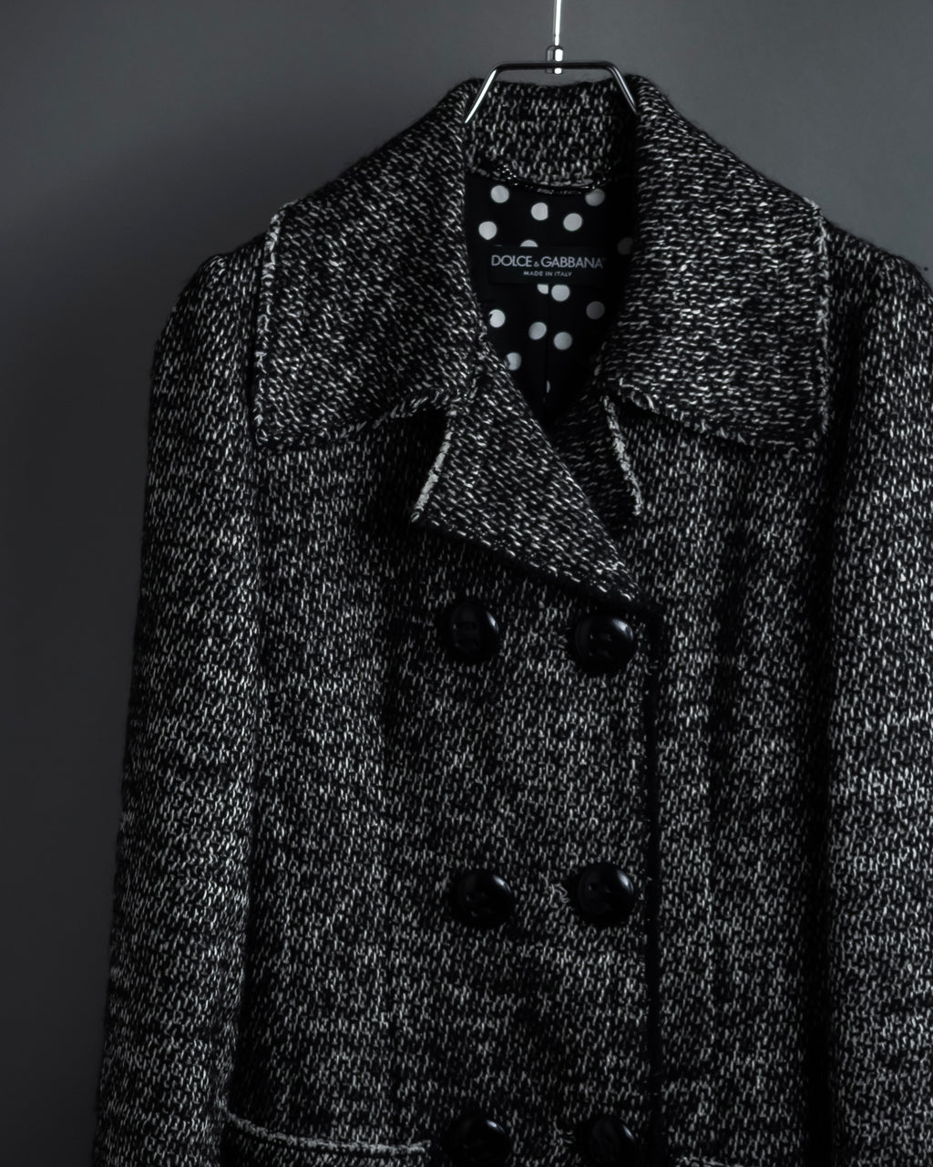 "Dolce & Gabbana" Double-breasted beautiful tweed long coat