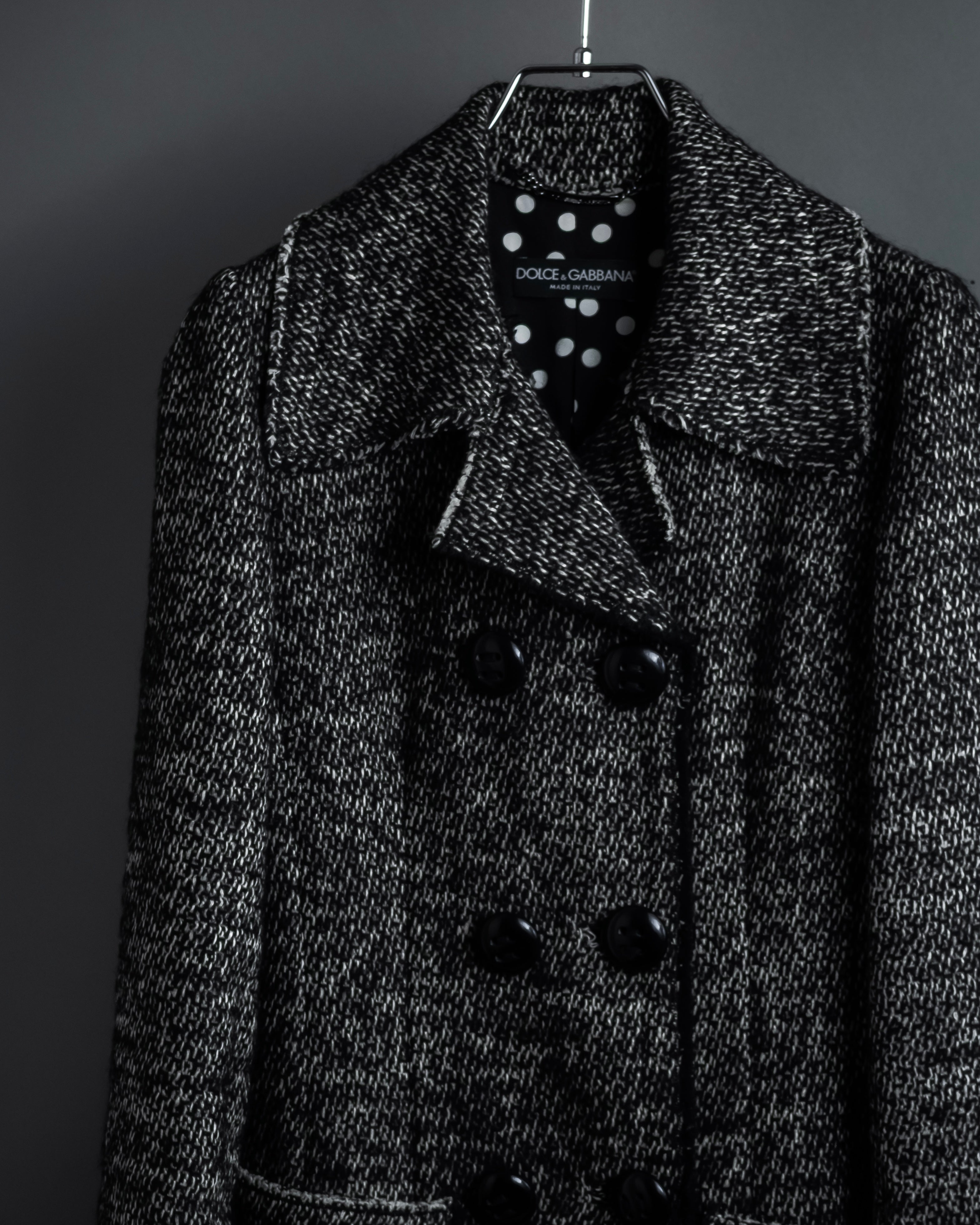"Dolce & Gabbana" Double-breasted beautiful tweed long coat