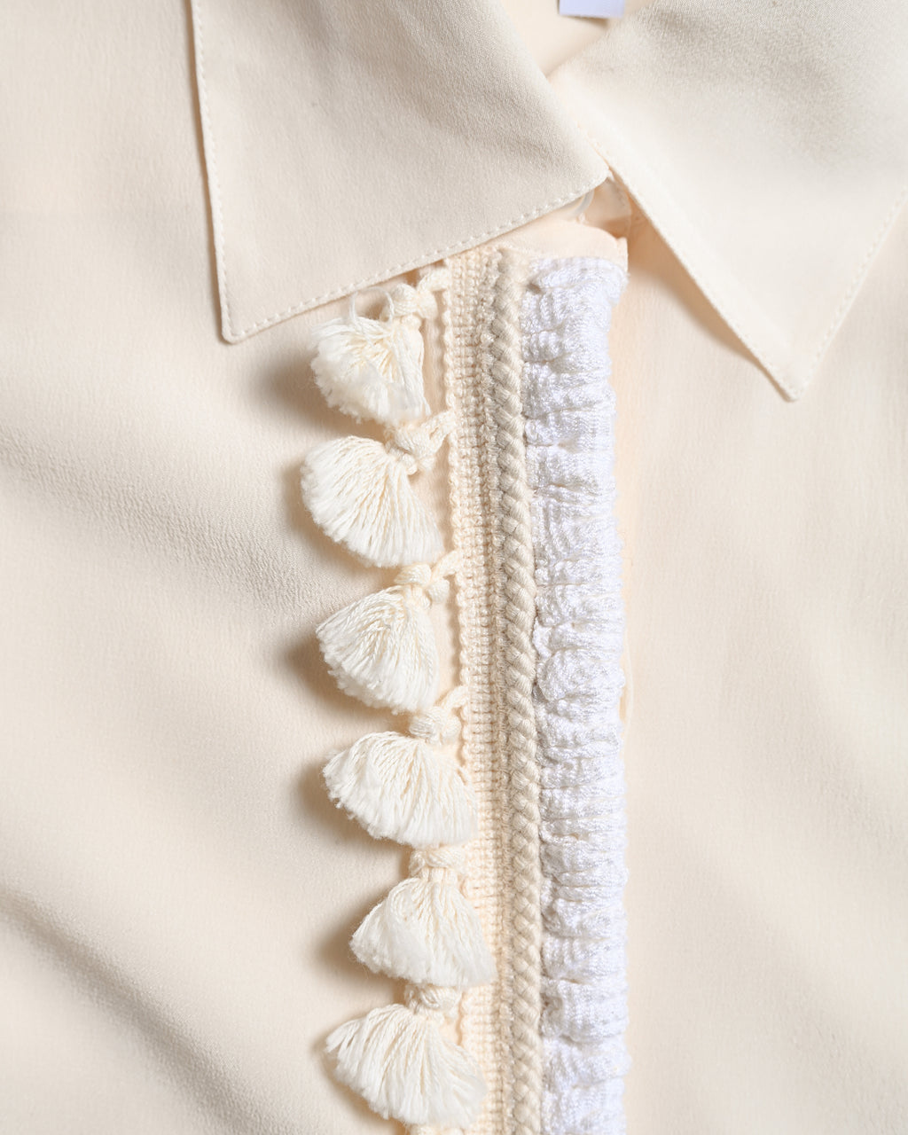 LOEWE by Jonathan Anderson/ Front Rope Trim Designed Dress Shirt Ivory