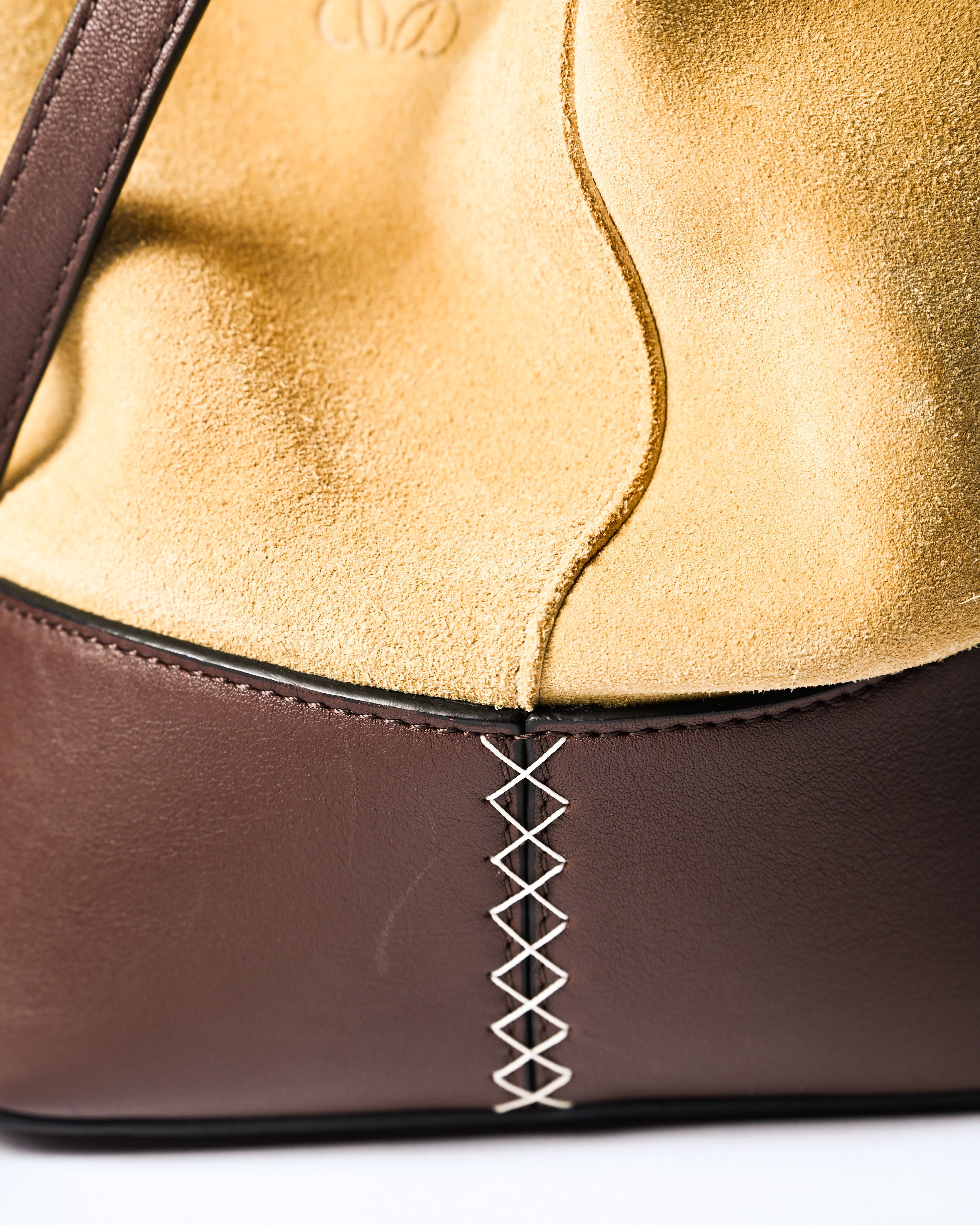 LOEWE/ “Midnight” Suede Mixed Drawstring Shoulder Bag