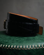 –SPECIAL– “CELINE” 18’s Croc embossed double wrap corset belt